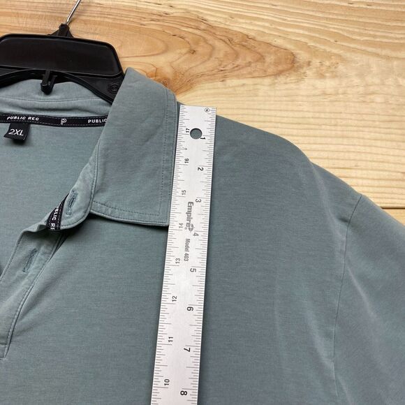 Public Rec Mens Polo Shirt XXL Gray Solid Pima Cotton Casual Soft - Picture 6 of 12